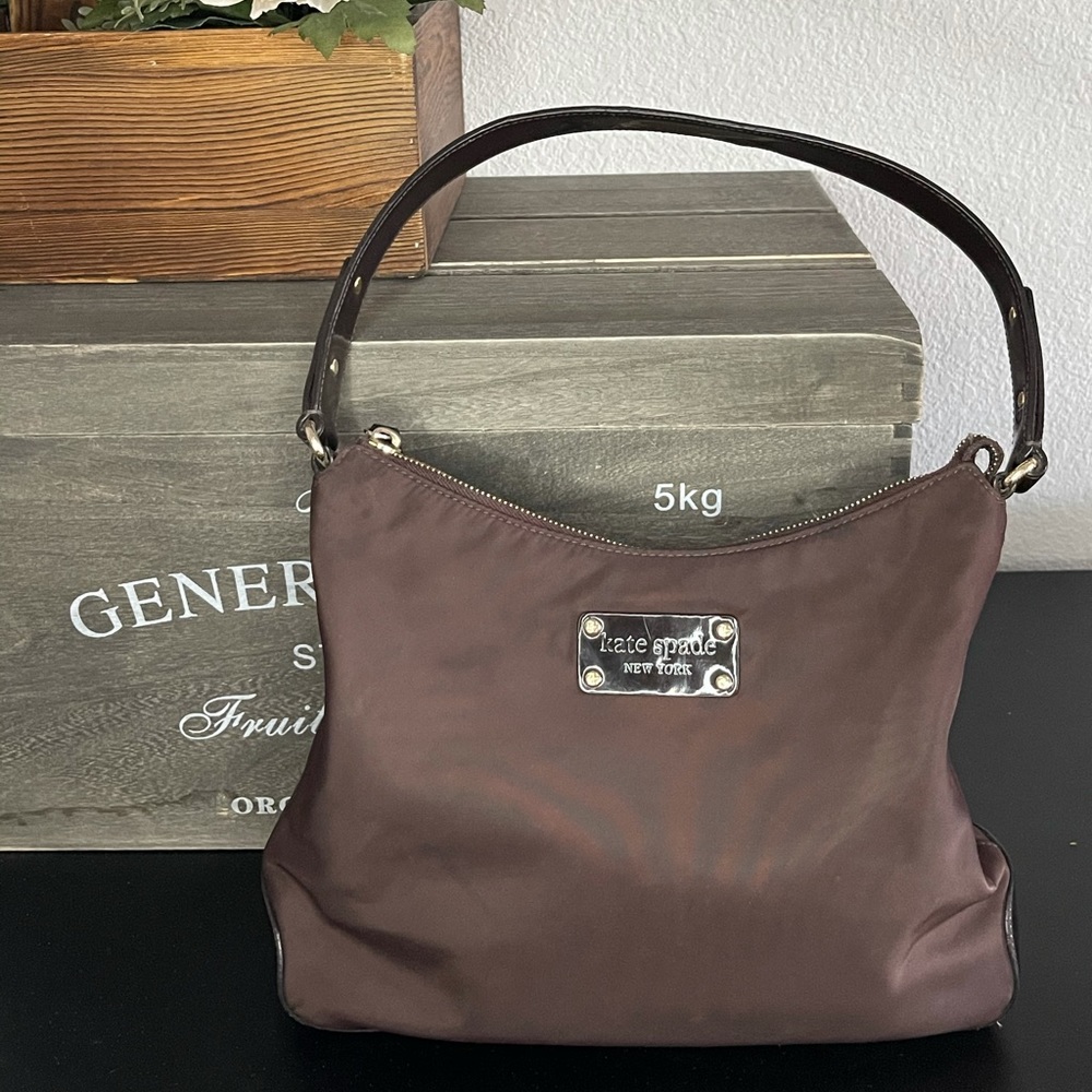 Kate Spade Brown Nylon Hobo Bag